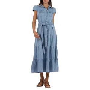 Kut from the Kloth Light Blue Denim Maxi Shirt Dress